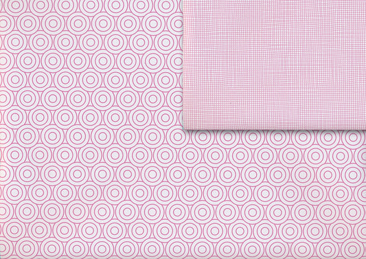 Cercles et filet rose pour emballage cadeau (double face)