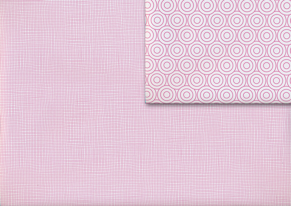 Circles and net pink gift wrap (double sided)