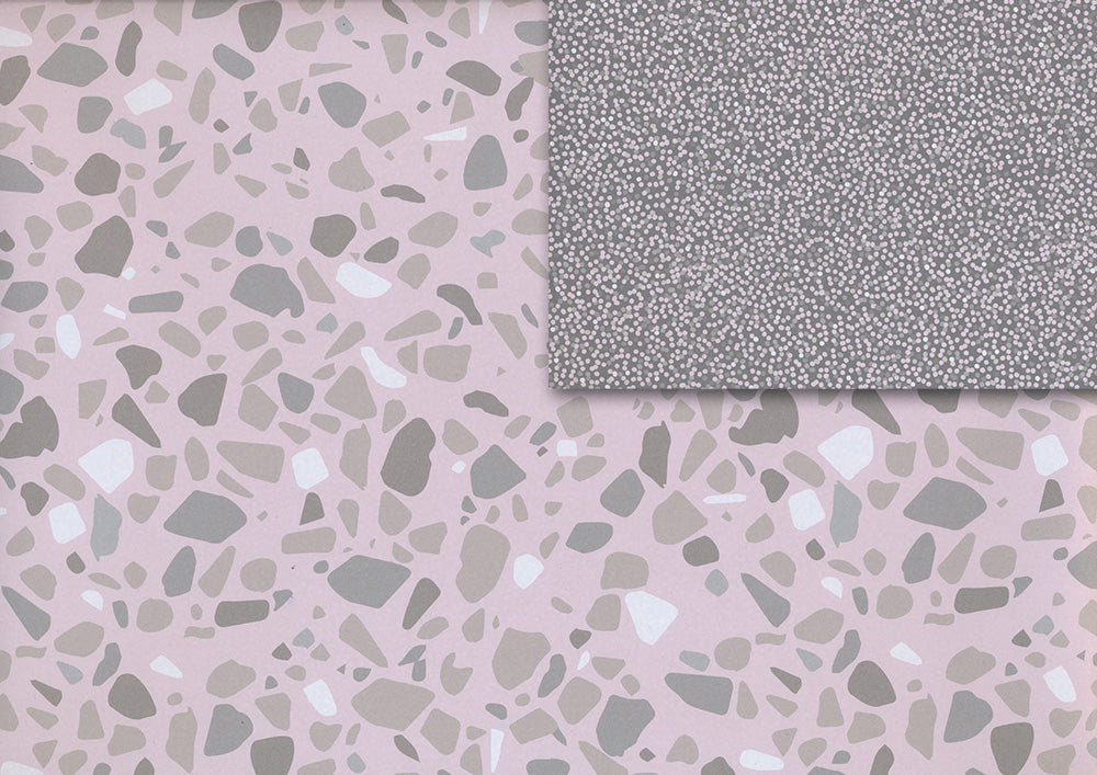 Terazzo rose gift wrap (double sided)