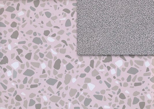 Terazzo rose gift wrap (double sided)