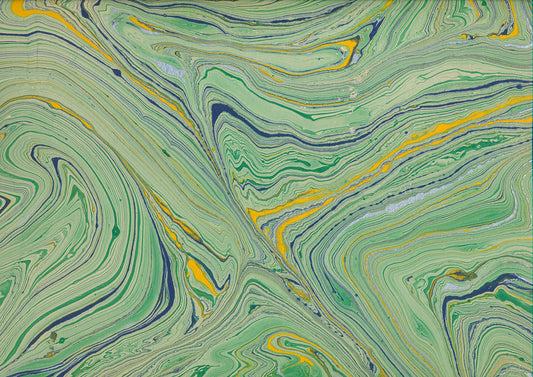 Jutepapier grün mit gelb 150