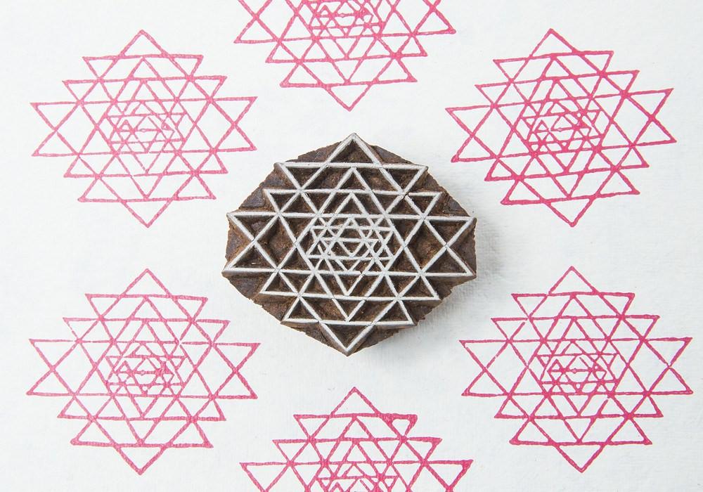 Wooden stamp geometric
