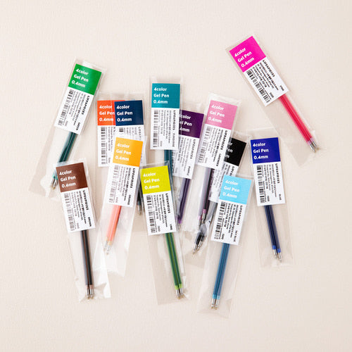 Recharge pour stylos gel Life & Pieces 4 couleurs 0,4 mm (lot de 2)