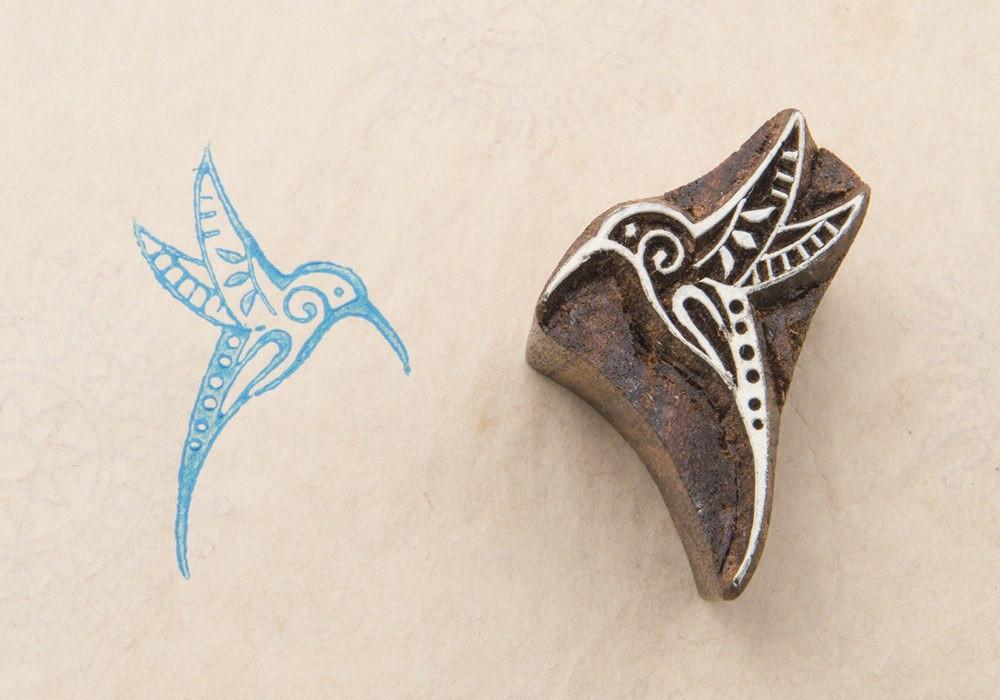 Wooden stamp humming bird