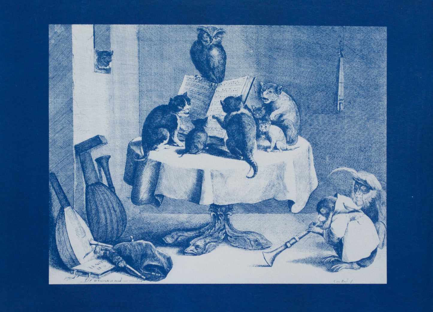 Cyanotype Cats - ollilypaperware