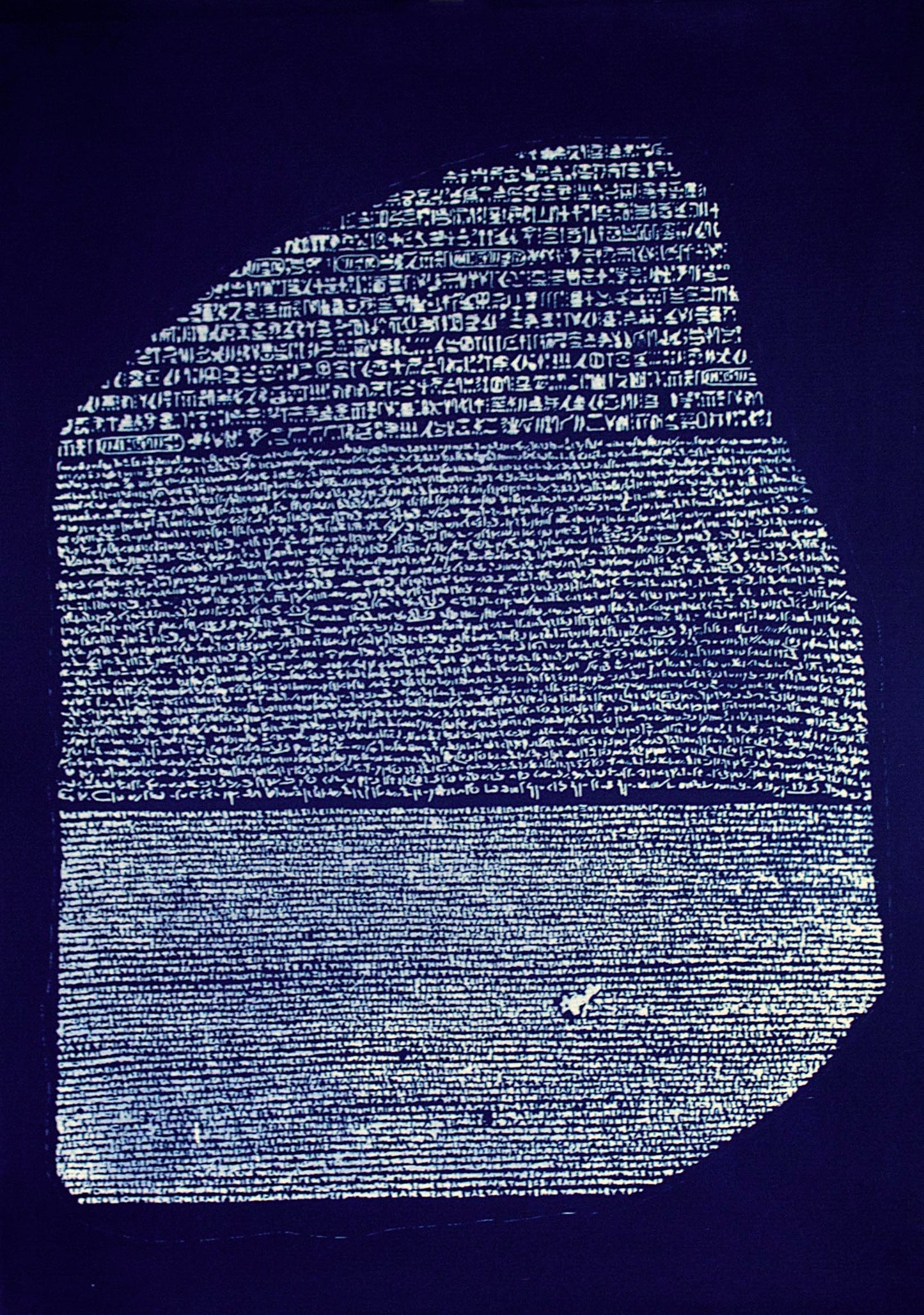 Cyanotype Rosetta Stone - ollilypaperware