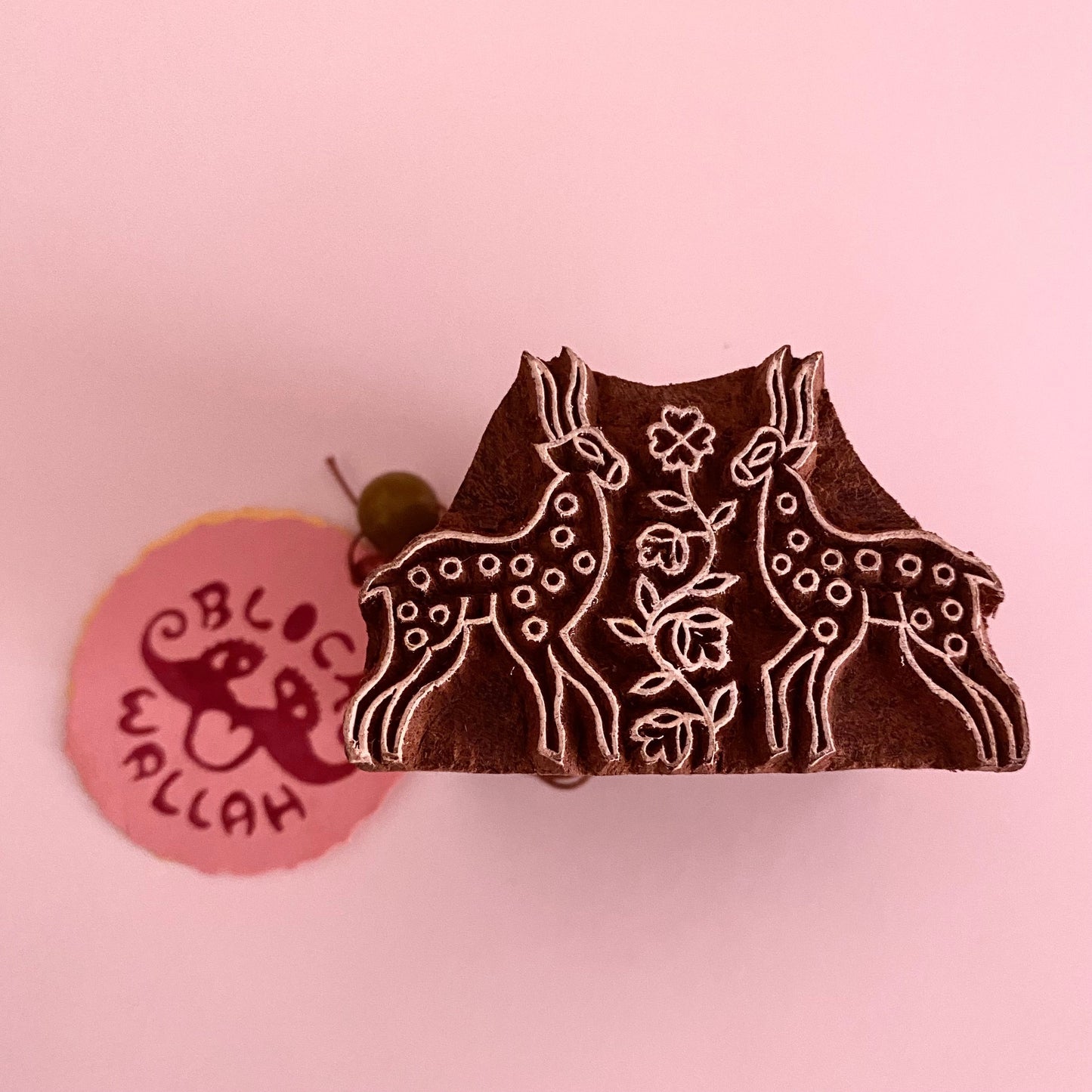 Wooden stamp deer couple