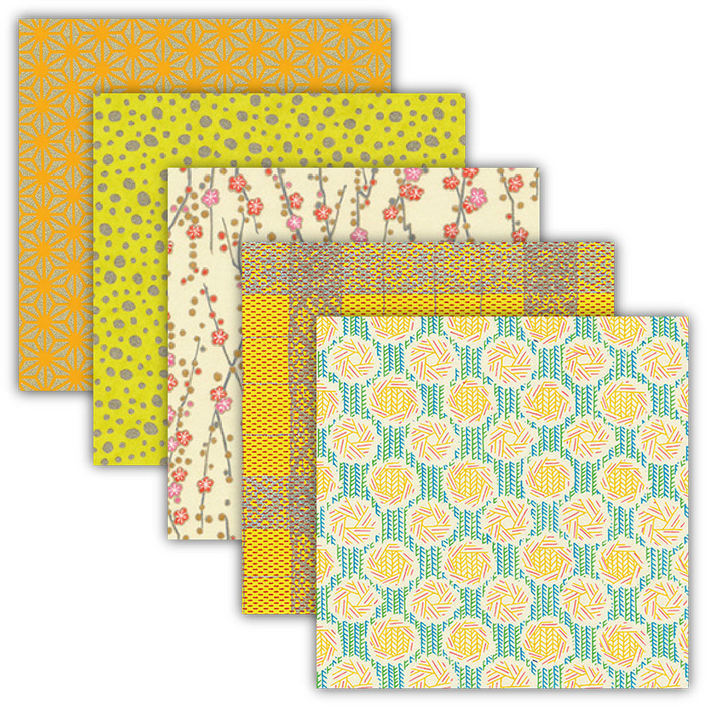 Origami Set Chiyogami yellow