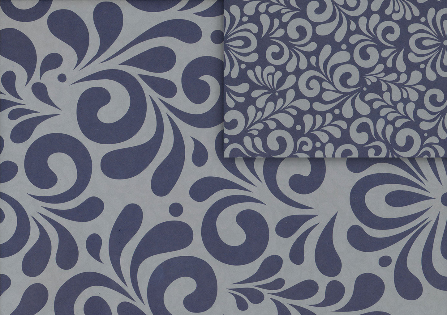 Bembel pattern gray/blue gift wrap (double sided)