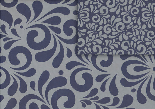 Bembel pattern gray/blue gift wrap (double sided)