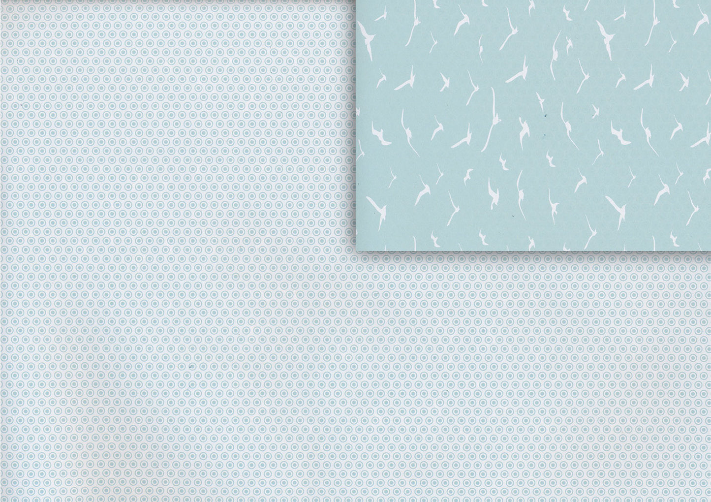 Bird and circles mint gift wrap (double sided)