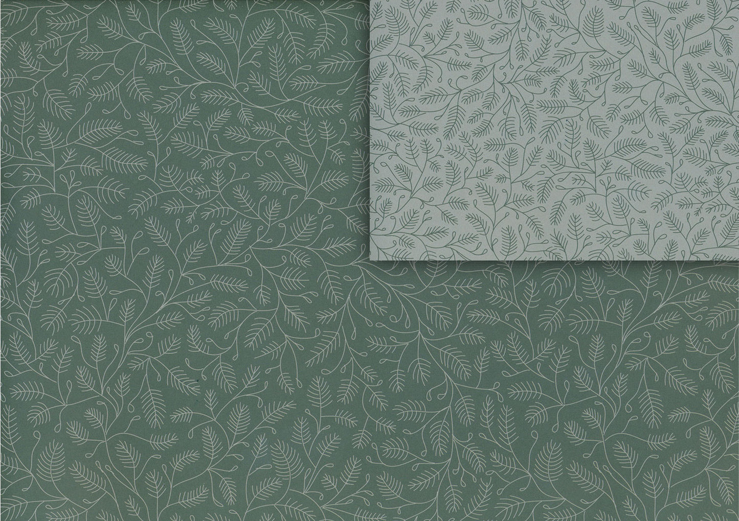 Branches green gift wrap (double sided)