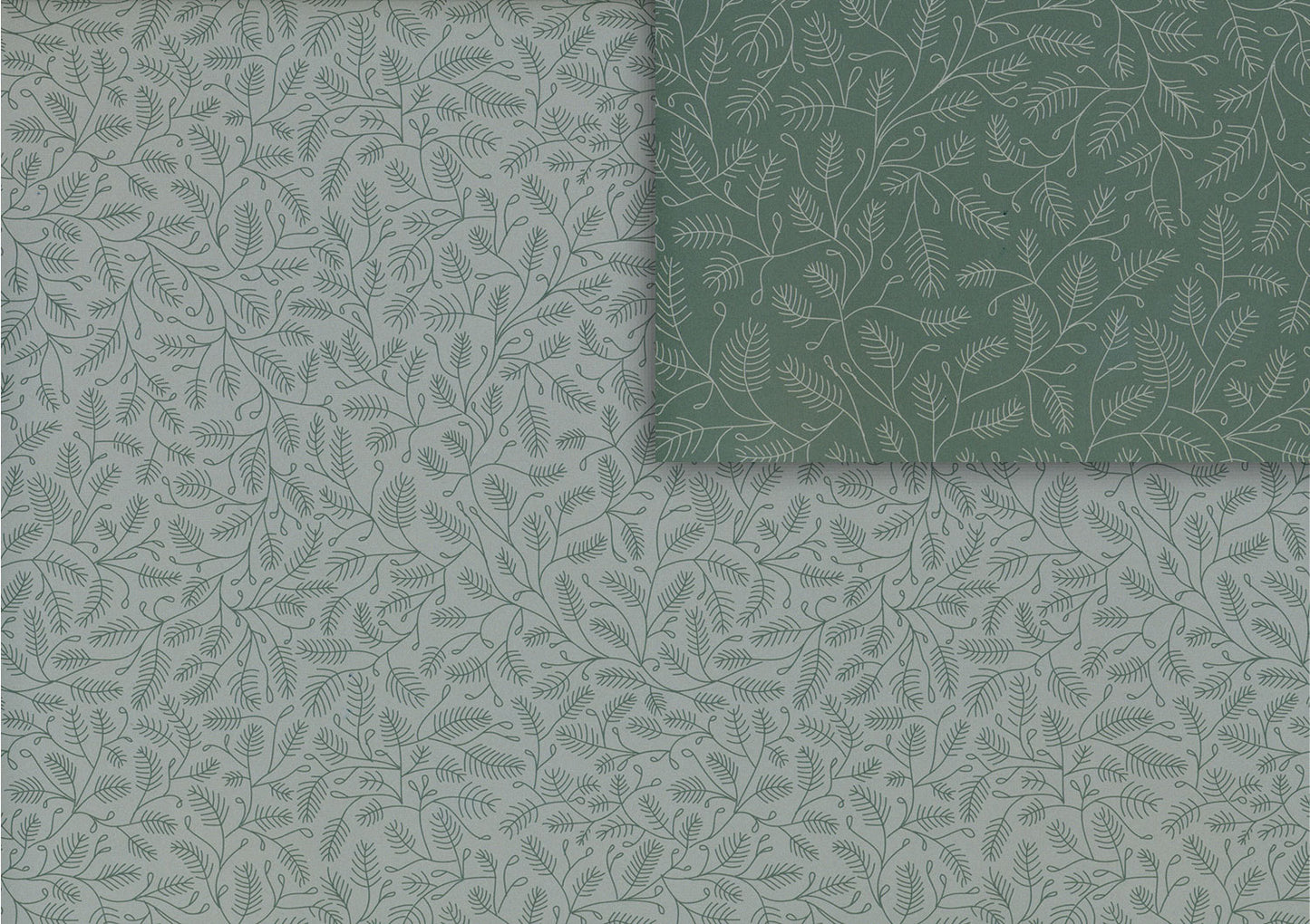 Branches green gift wrap (double sided)
