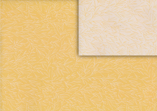 Branches yellow gift wrap (double sided)