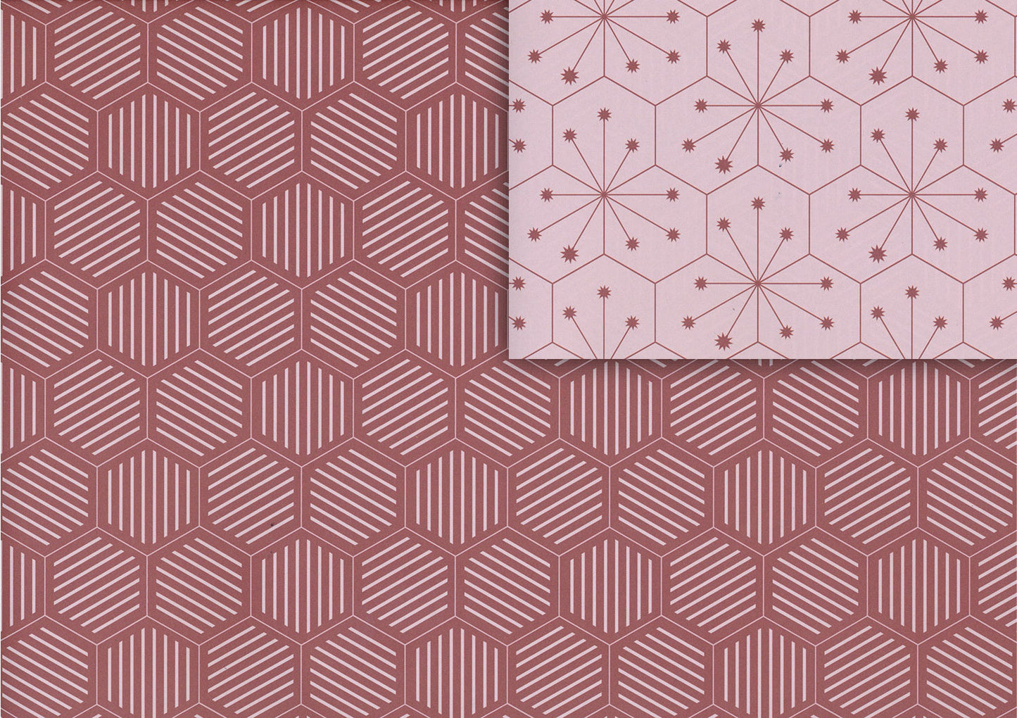 Tiles red/pink gift wrap (double sided)