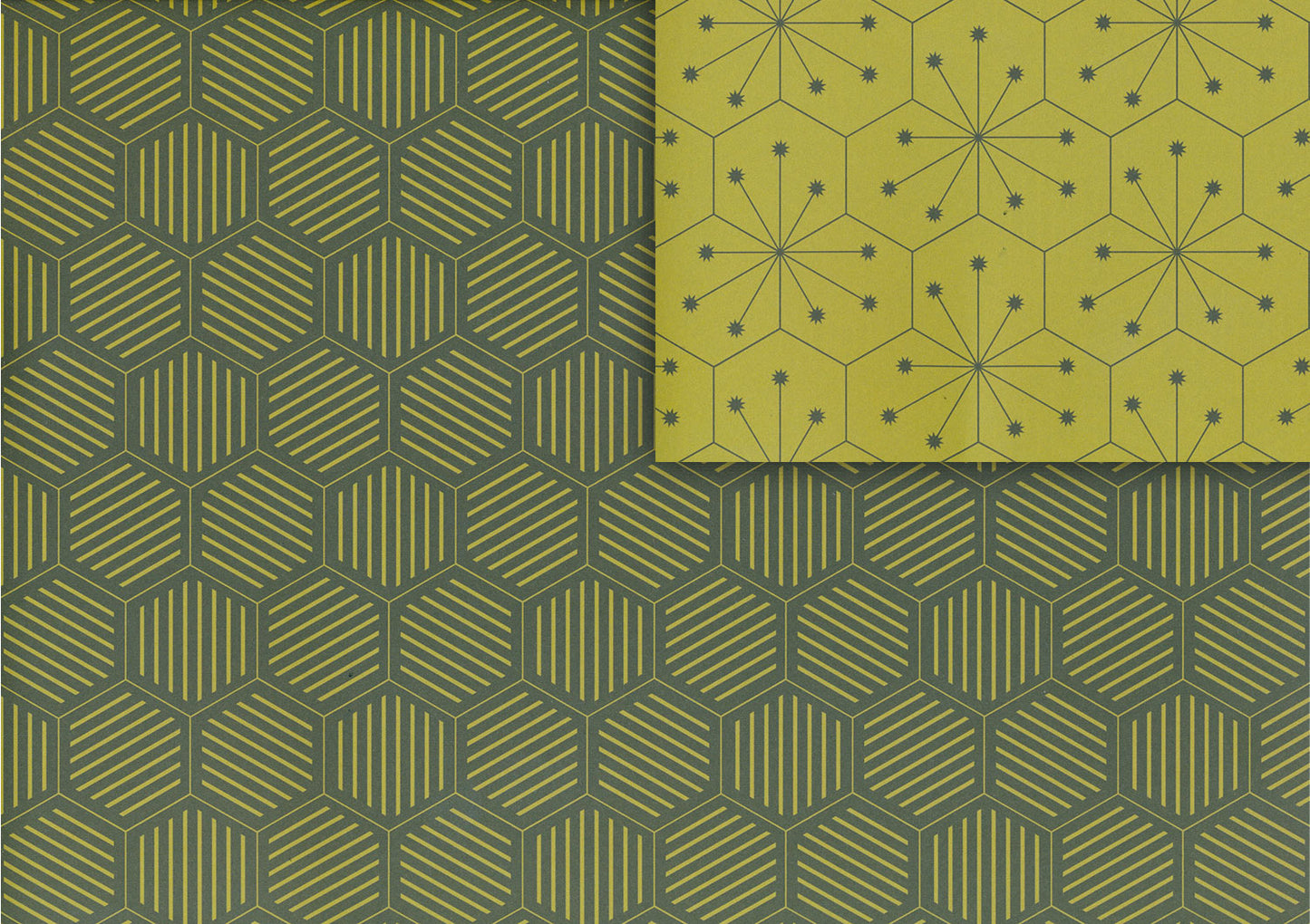 Tiles lime gift wrap (double sided)