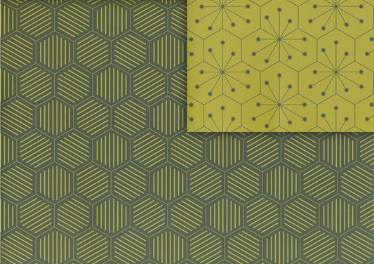 Tiles lime gift wrap (double sided)