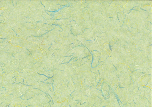 Papier de soie Kozo vert/fibres mixtes
