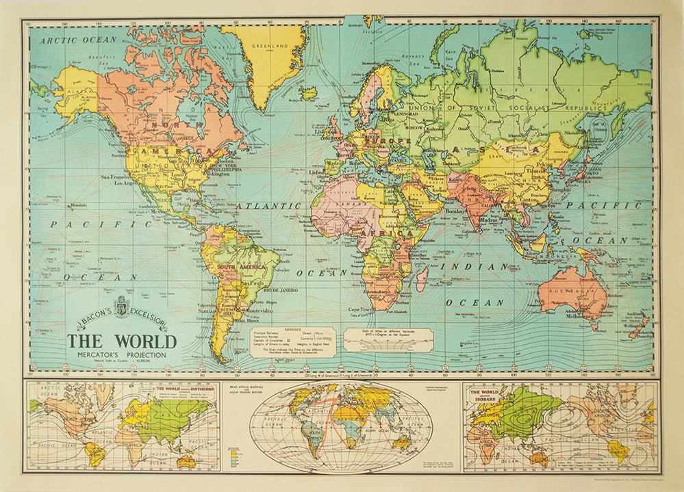 Cavallini Poster Vintage Weltkarte