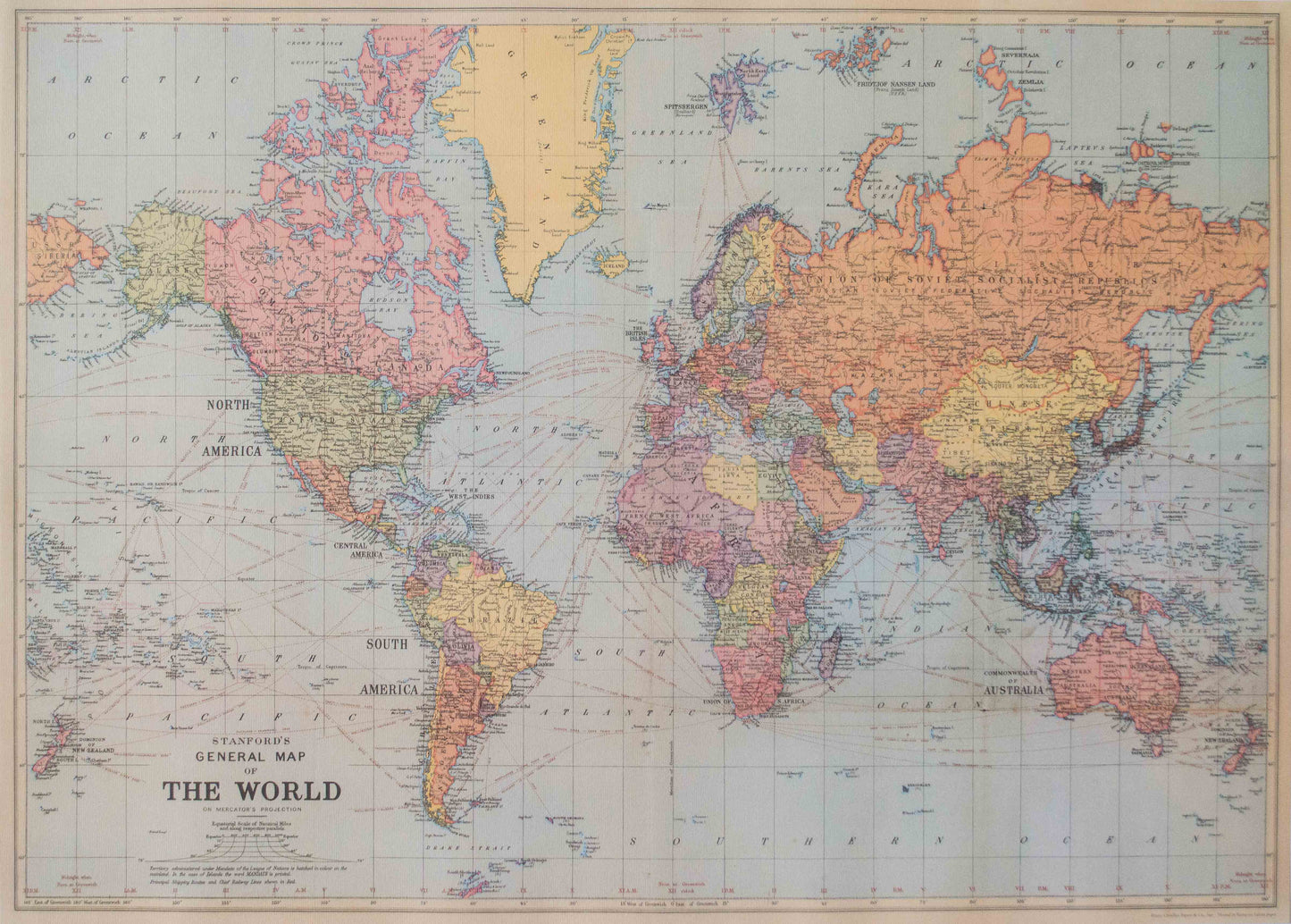 Cavallini Poster Vintage World map