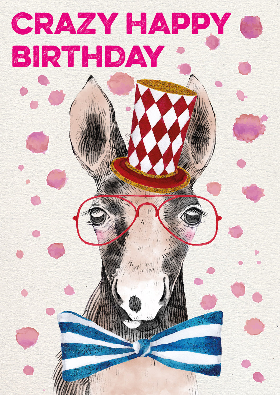 Crazy Happy Birthday - Postkarte auf Karton