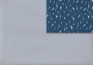 Bird and circles navy gift wrap (double sided)