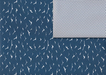 Load image into Gallery viewer, Bird and circles navy gift wrap (double sided)