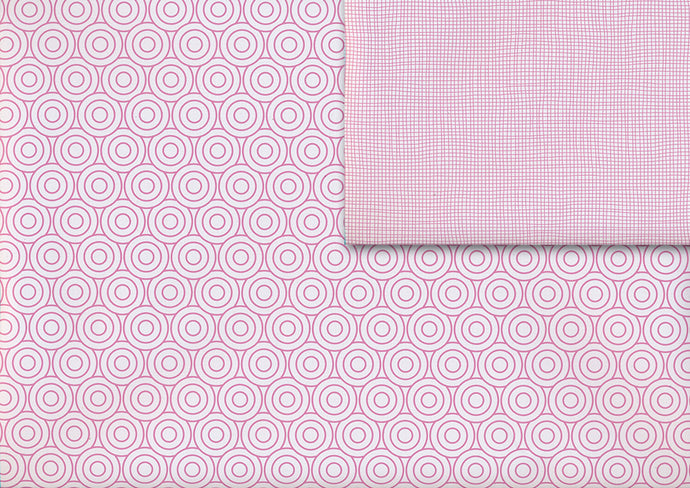 Circles and net pink gift wrap (double sided)