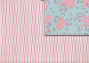 Octopus and dots pink gift wrap (double sided)