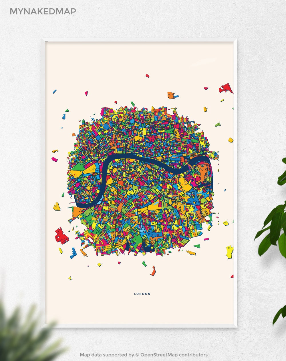 London United Kingdom Art Map, Vibrant European City Design