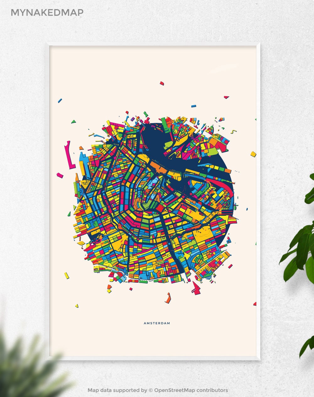 Amsterdam Netherlands Art Map, Vibrant European City Design