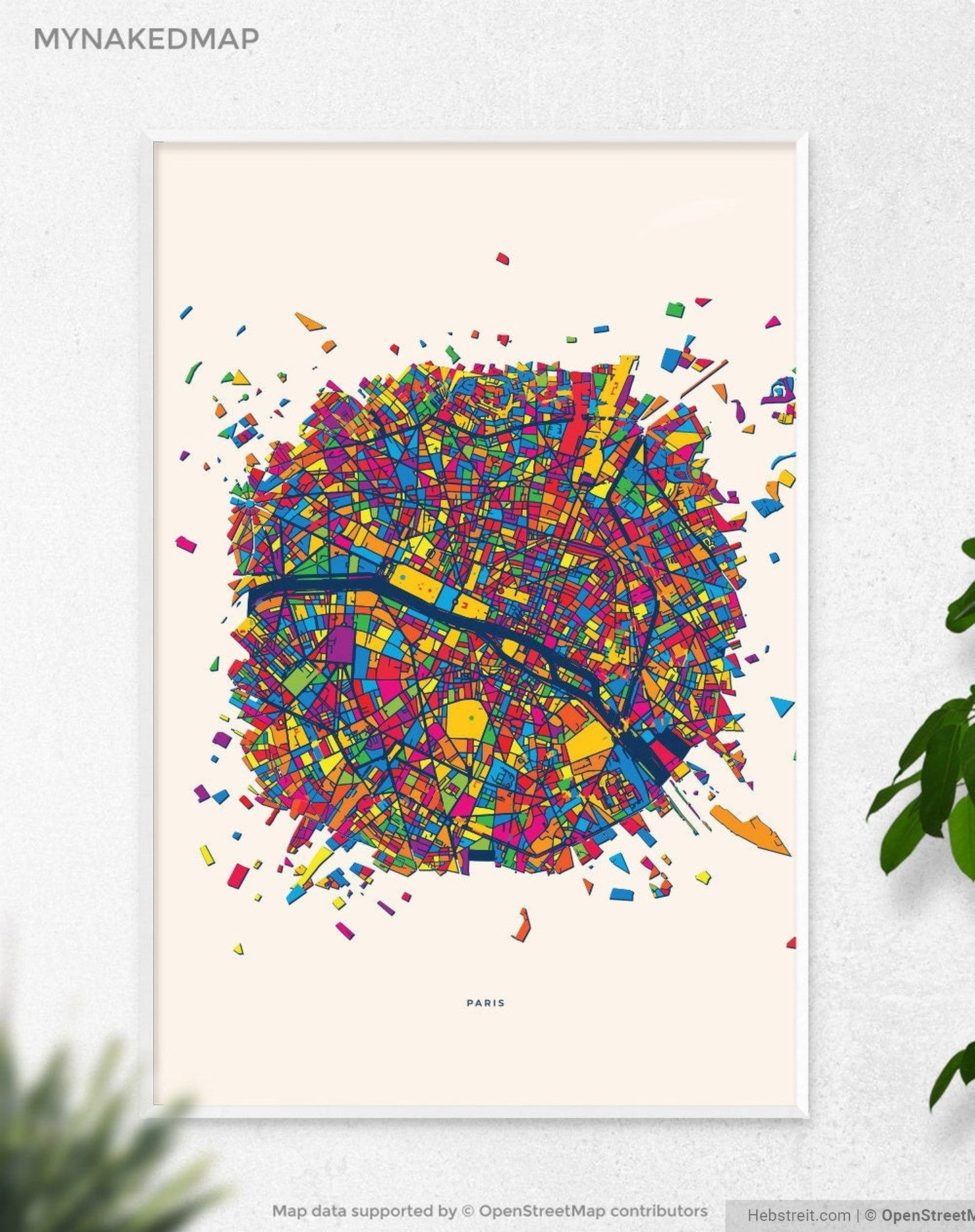 Paris France Art Map, Vibrant European City Design