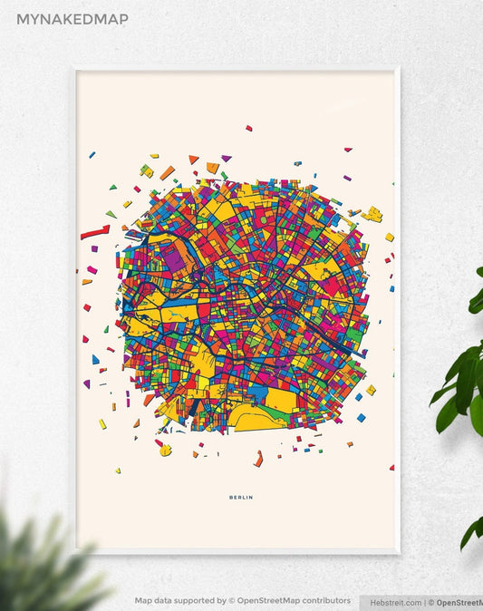 Berlin Germany Art Map, Vibrant European City Design