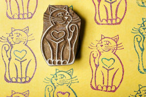 Wooden stamp cat