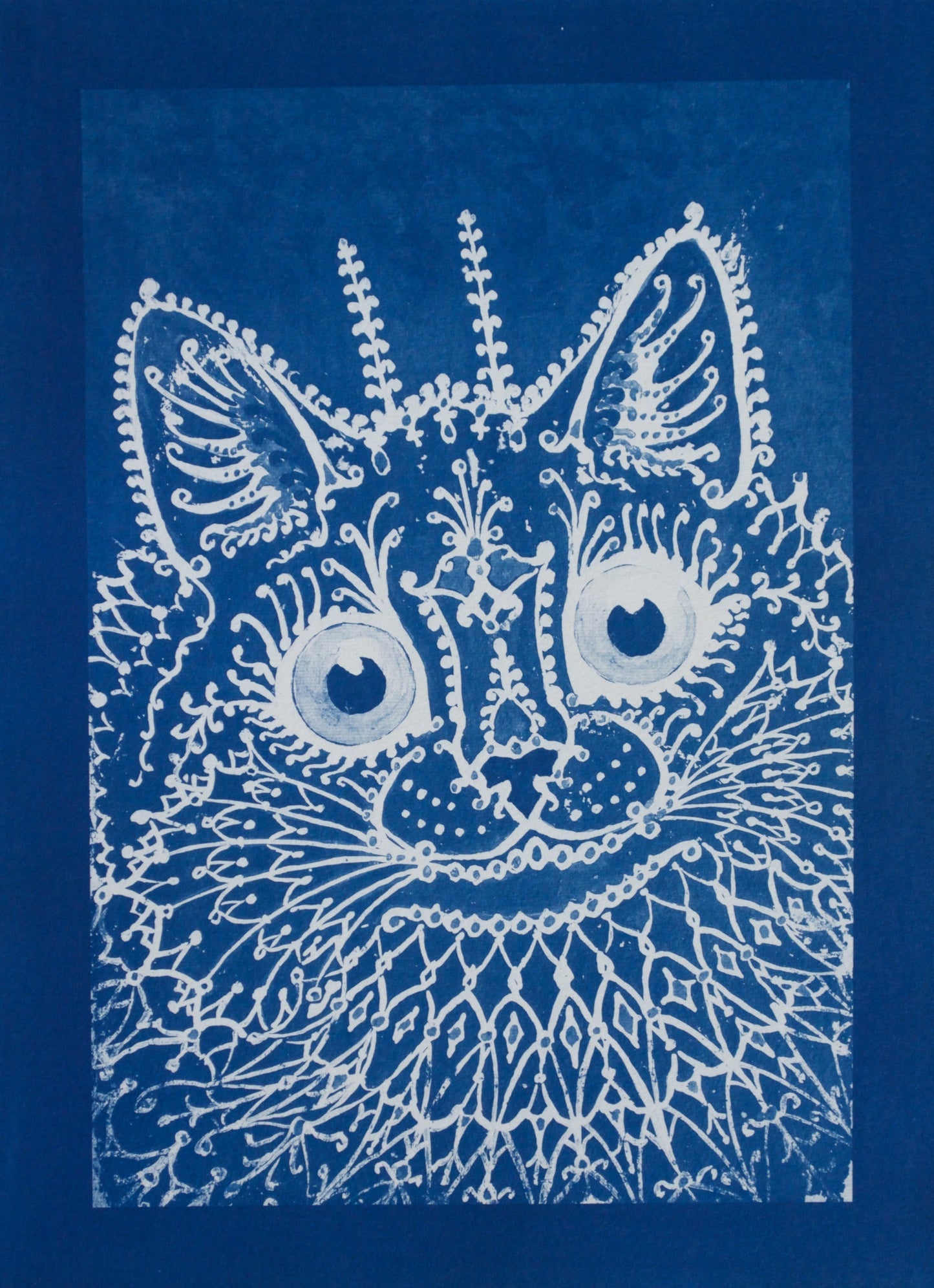 Cyanotype Cat - ollilypaperware