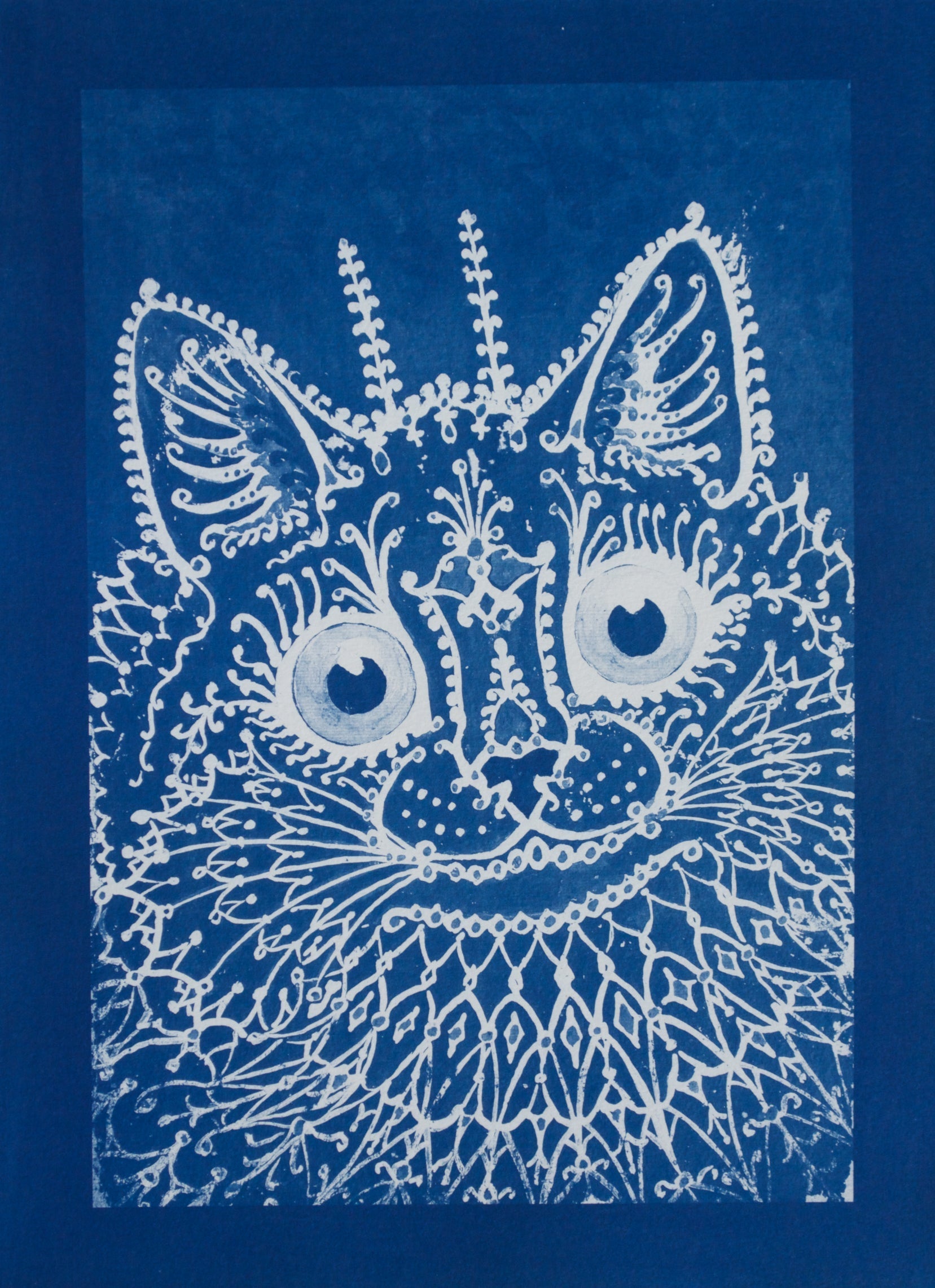 Cyanotype Cat - ollilypaperware