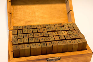Vintage Stamp Set - Alphabet and Numbers