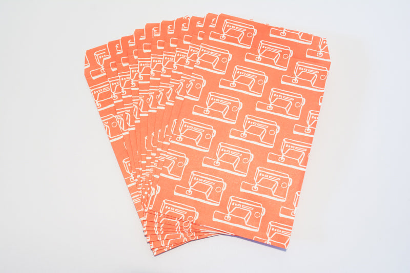 Paper bags with sewing machines