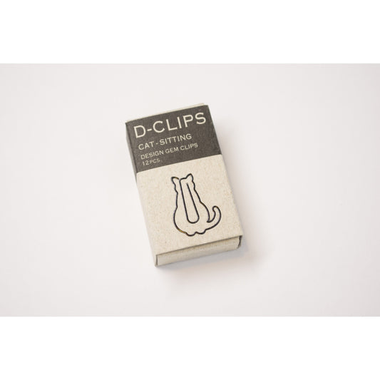 12 Paper Clips Cat sitting - ollilypaperware