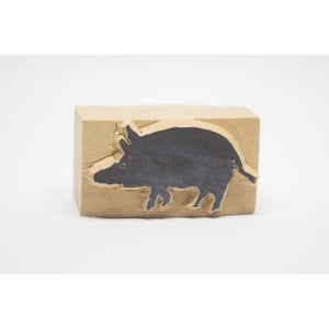 Wooden stamp pig