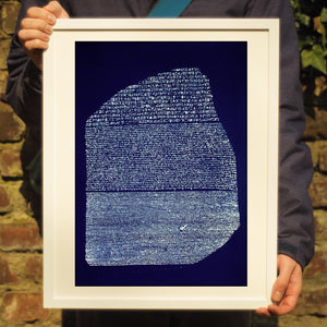 Cyanotype Rosetta Stone - ollilypaperware