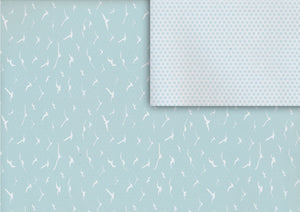 Bird and circles mint gift wrap (double sided)