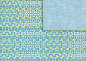 Circles and net blue gift wrap (double sided)