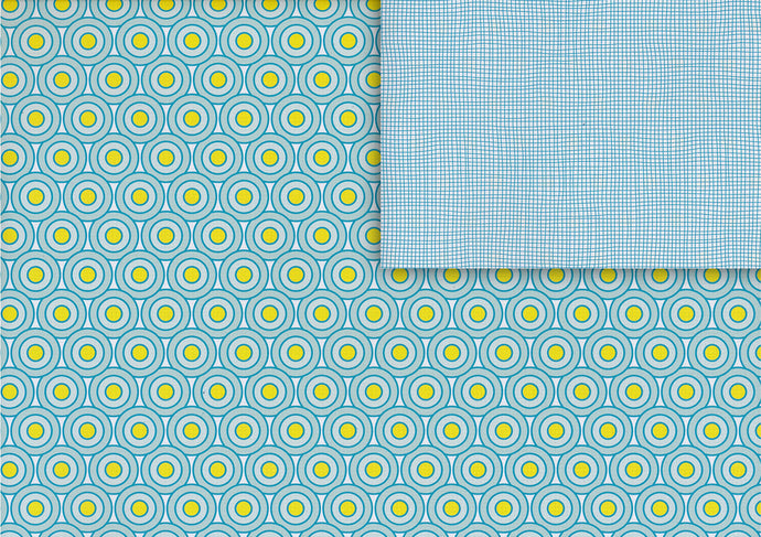 Circles and net blue gift wrap (double sided)