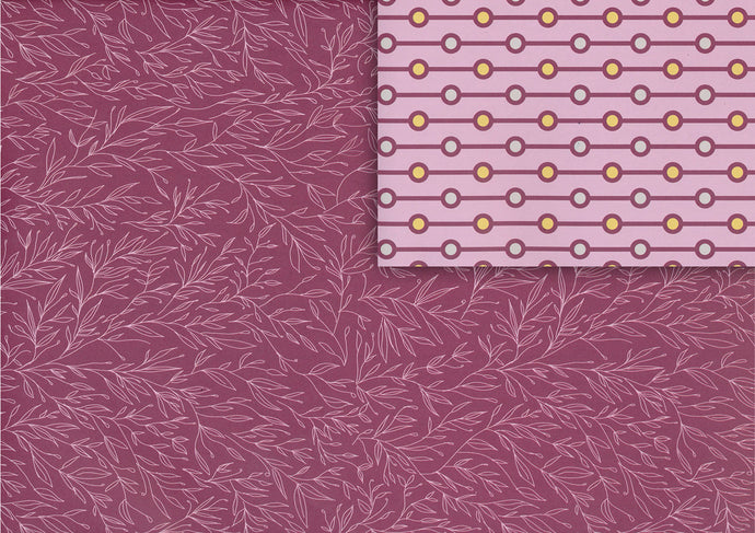 Branches and pearls pink gift wrap (double sided)