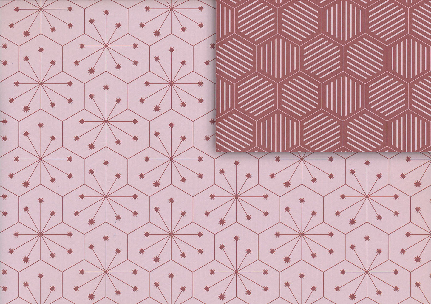 Papier cadeau carreaux rouge/rose (double face)