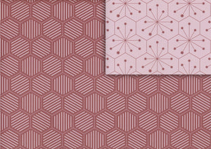 Tiles red/pink gift wrap (double sided)