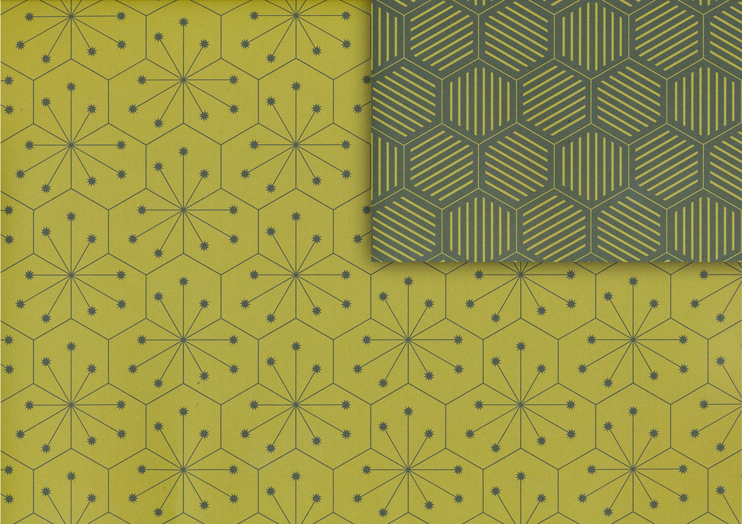 Papier cadeau carreaux citron vert (double face)