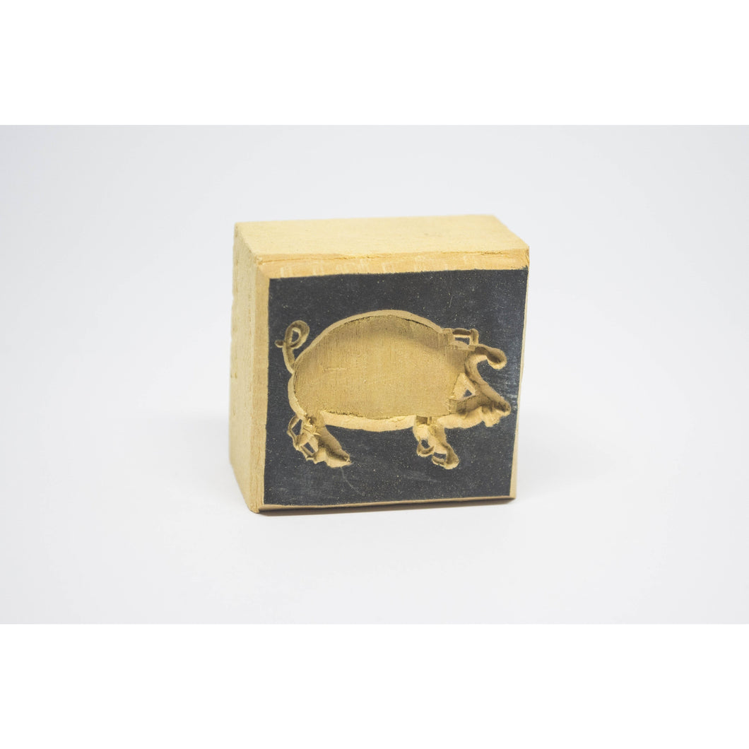 Wooden stamp pig