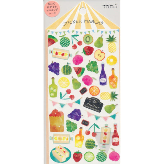 Autocollants pour agenda Midori fruits